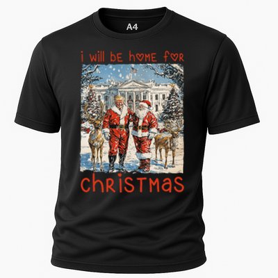 ILl Be Home For Christmas 2024 Funny Santa Xmas Pajamas Cooling Performance Crew T-Shirt