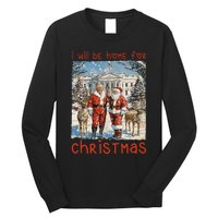 ILl Be Home For Christmas 2024 Funny Santa Xmas Pajamas Long Sleeve Shirt