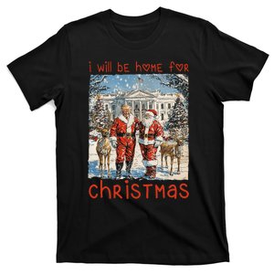 ILl Be Home For Christmas 2024 Funny Santa Xmas Pajamas T-Shirt