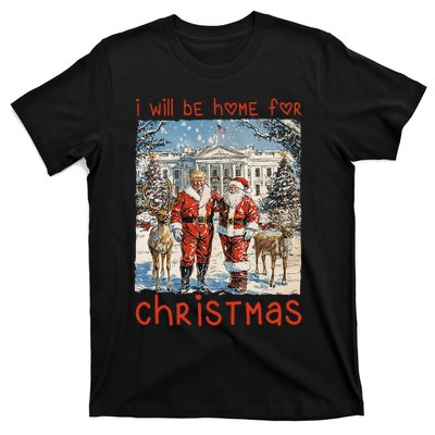 ILl Be Home For Christmas 2024 Funny Santa Xmas Pajamas T-Shirt