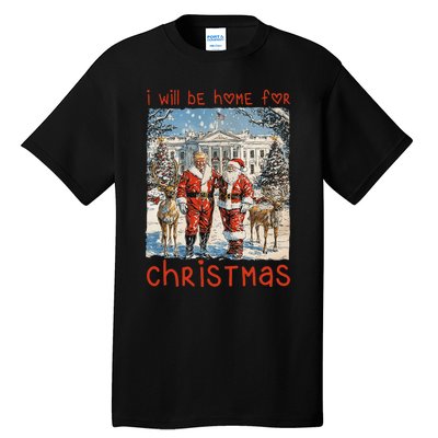 ILl Be Home For Christmas 2024 Funny Santa Xmas Pajamas Tall T-Shirt