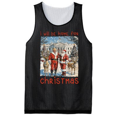 ILl Be Home For Christmas 2024 Funny Santa Xmas Pajamas Mesh Reversible Basketball Jersey Tank