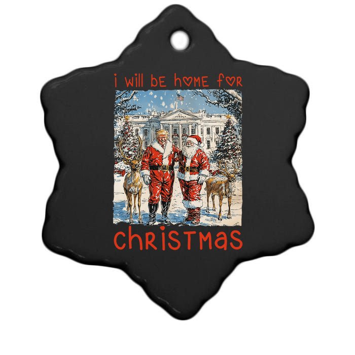 ILl Be Home For Christmas 2024 Funny Santa Xmas Pajamas Ceramic Star Ornament