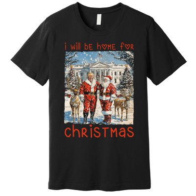 ILl Be Home For Christmas 2024 Funny Santa Xmas Pajamas Premium T-Shirt