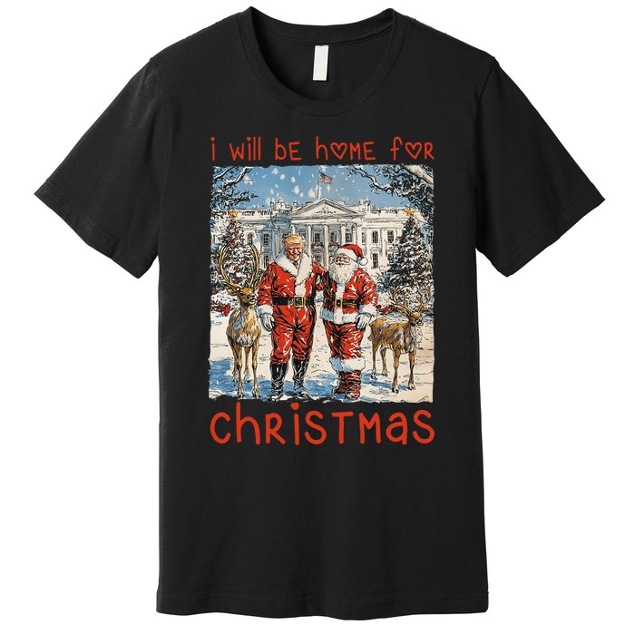 ILl Be Home For Christmas 2024 Funny Santa Xmas Pajamas Premium T-Shirt