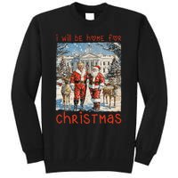 ILl Be Home For Christmas 2024 Funny Santa Xmas Pajamas Tall Sweatshirt