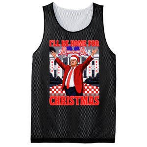 ILl Be Home For Christmas Santa Funny Trump Xmas Pajamas Mesh Reversible Basketball Jersey Tank