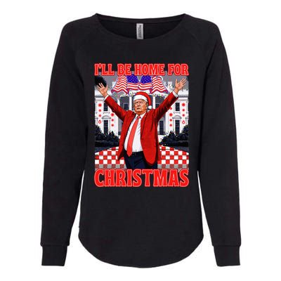 ILl Be Home For Christmas Santa Funny Trump Xmas Pajamas Womens California Wash Sweatshirt