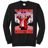 ILl Be Home For Christmas Santa Funny Trump Xmas Pajamas Tall Sweatshirt