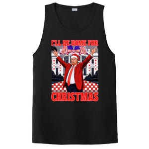 ILl Be Home For Christmas Santa Funny Trump Xmas Pajamas PosiCharge Competitor Tank