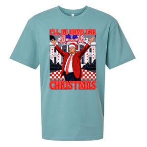 ILl Be Home For Christmas Santa Funny Trump Xmas Pajamas Sueded Cloud Jersey T-Shirt