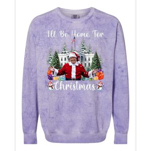 ILl Be Home For Christmas Funny Santa Claus Trump 2024 Colorblast Crewneck Sweatshirt