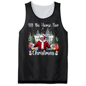 ILl Be Home For Christmas Funny Santa Claus Trump 2024 Mesh Reversible Basketball Jersey Tank