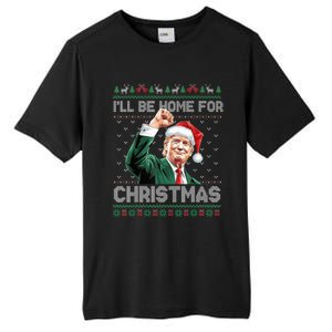 ILl Be Home For Christmas Funny Santa Trump Pajamas Ugly Tall Fusion ChromaSoft Performance T-Shirt