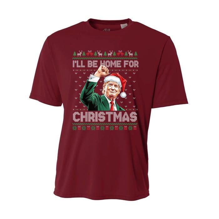 ILl Be Home For Christmas Funny Santa Trump Pajamas Ugly Performance Sprint T-Shirt