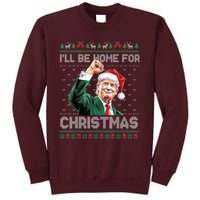 ILl Be Home For Christmas Funny Santa Trump Pajamas Ugly Tall Sweatshirt