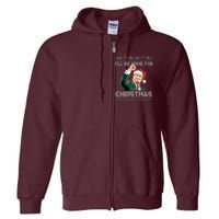 ILl Be Home For Christmas Funny Santa Trump Pajamas Ugly Full Zip Hoodie