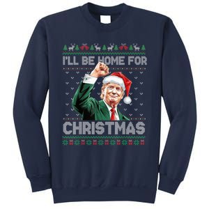 ILl Be Home For Christmas Funny Santa Trump Pajamas Ugly Sweatshirt