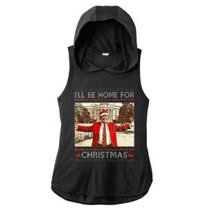 ILl Be Home For Christmas Santa Funny Ugly Xmas Sweater Ladies PosiCharge Tri-Blend Wicking Draft Hoodie Tank