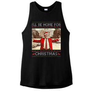 ILl Be Home For Christmas Santa Funny Ugly Xmas Sweater Ladies PosiCharge Tri-Blend Wicking Tank