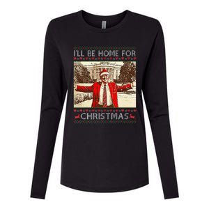 ILl Be Home For Christmas Santa Funny Ugly Xmas Sweater Womens Cotton Relaxed Long Sleeve T-Shirt