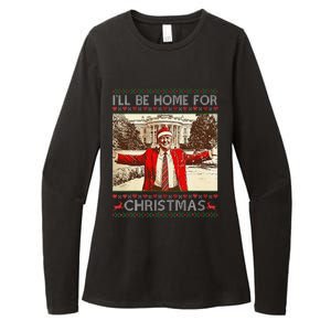 ILl Be Home For Christmas Santa Funny Ugly Xmas Sweater Womens CVC Long Sleeve Shirt