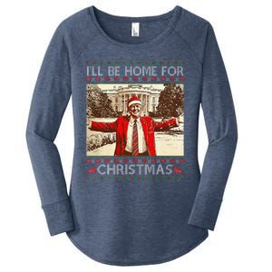 ILl Be Home For Christmas Santa Funny Ugly Xmas Sweater Women's Perfect Tri Tunic Long Sleeve Shirt