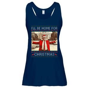 ILl Be Home For Christmas Santa Funny Ugly Xmas Sweater Ladies Essential Flowy Tank