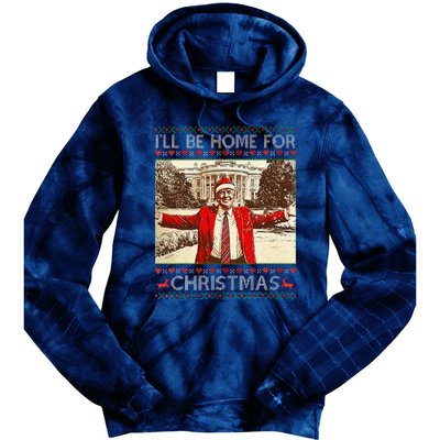 ILl Be Home For Christmas Santa Funny Ugly Xmas Sweater Tie Dye Hoodie