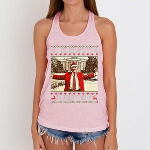 ILl Be Home For Christmas Santa Funny Ugly Xmas Sweater Women's Knotted Racerback Tank