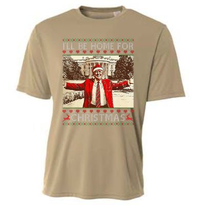 ILl Be Home For Christmas Santa Funny Ugly Xmas Sweater Cooling Performance Crew T-Shirt