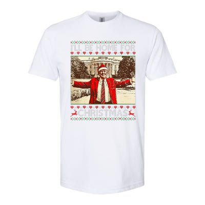 ILl Be Home For Christmas Santa Funny Ugly Xmas Sweater Softstyle CVC T-Shirt