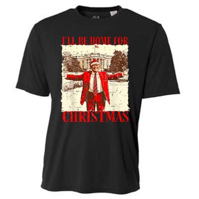 ILl Be Home For Christmas Santa Funny Trump Xmas Pajamas Cooling Performance Crew T-Shirt