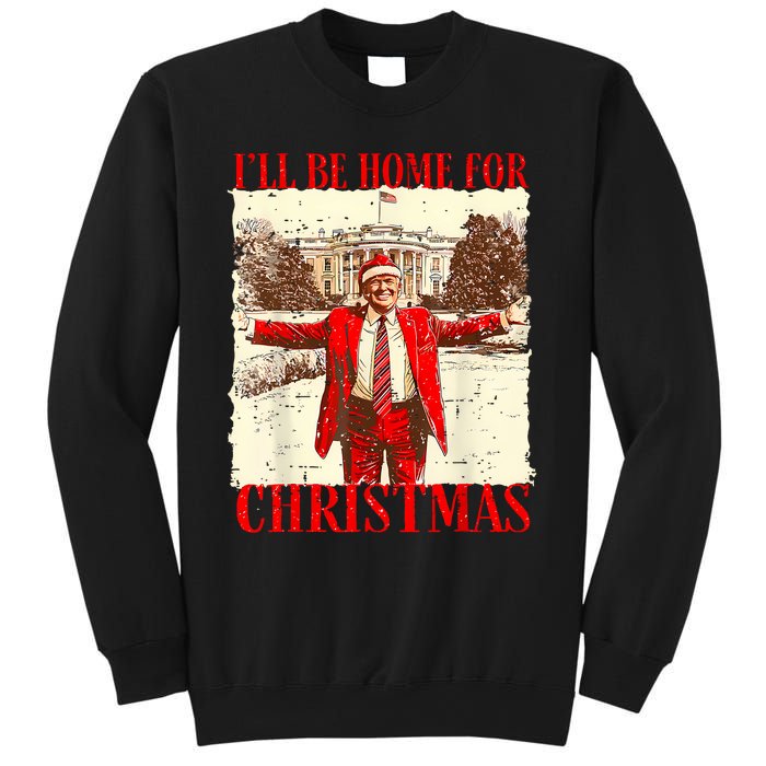 ILl Be Home For Christmas Santa Funny Trump Xmas Pajamas Sweatshirt