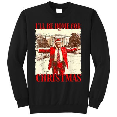 ILl Be Home For Christmas Santa Funny Trump Xmas Pajamas Tall Sweatshirt