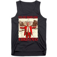 ILl Be Home For Christmas Santa Funny Trump Xmas Pajamas Tank Top