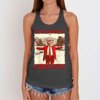 ILl Be Home For Christmas Santa Funny Trump Xmas Pajamas Women's Knotted Racerback Tank