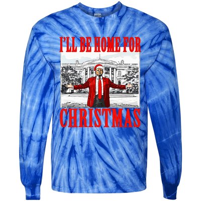 Ill Be Home For Christmas Santa Tie-Dye Long Sleeve Shirt