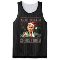 ILl Be Home For Christmas Funny Trump 2024 Ugly Xmas Mesh Reversible Basketball Jersey Tank