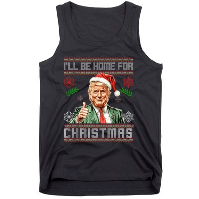 ILl Be Home For Christmas Funny Trump 2024 Ugly Xmas Tank Top