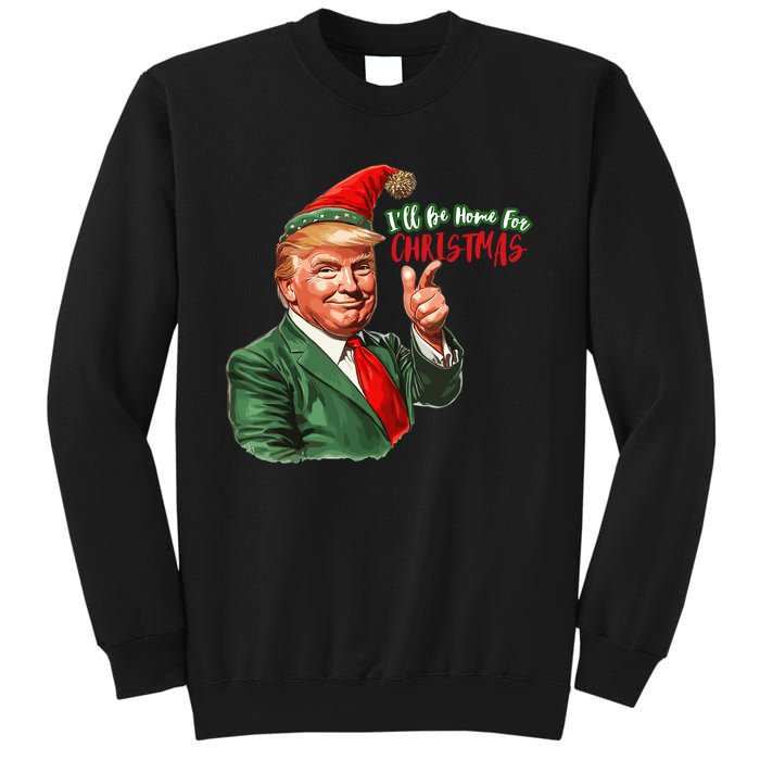 ILl Be Home For Christmas Funny Santa Claus Trump 2024 Sweatshirt