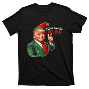 ILl Be Home For Christmas Funny Santa Claus Trump 2024 T-Shirt