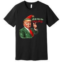 ILl Be Home For Christmas Funny Santa Claus Trump 2024 Premium T-Shirt