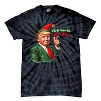 ILl Be Home For Christmas Funny Santa Claus Trump 2024 Tie-Dye T-Shirt