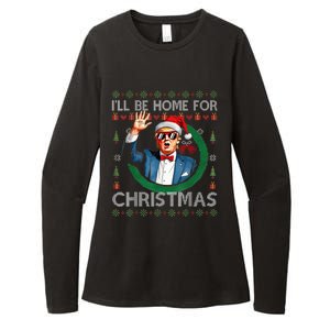 ILl Be Home For Christmas Funny Trump 2024 Ugly Xmas Womens CVC Long Sleeve Shirt