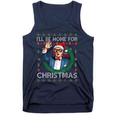 ILl Be Home For Christmas Funny Trump 2024 Ugly Xmas Tank Top