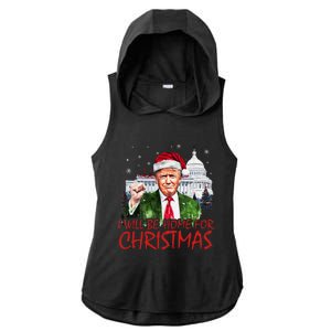 ILl Be Home For Christmas Xmas Trump Pajamas Holiday Santa Ladies PosiCharge Tri-Blend Wicking Draft Hoodie Tank