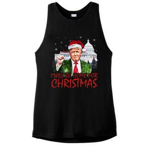 ILl Be Home For Christmas Xmas Trump Pajamas Holiday Santa Ladies PosiCharge Tri-Blend Wicking Tank