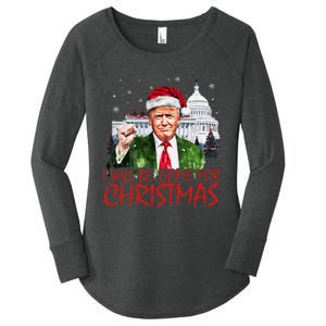 ILl Be Home For Christmas Xmas Trump Pajamas Holiday Santa Women's Perfect Tri Tunic Long Sleeve Shirt