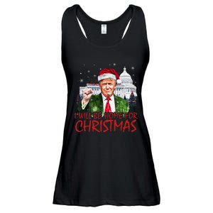 ILl Be Home For Christmas Xmas Trump Pajamas Holiday Santa Ladies Essential Flowy Tank